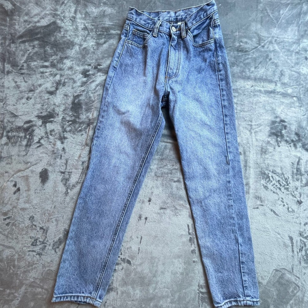 J Galt Mom Jeans Small Light Wash Denim High Waist Straight Leg‎